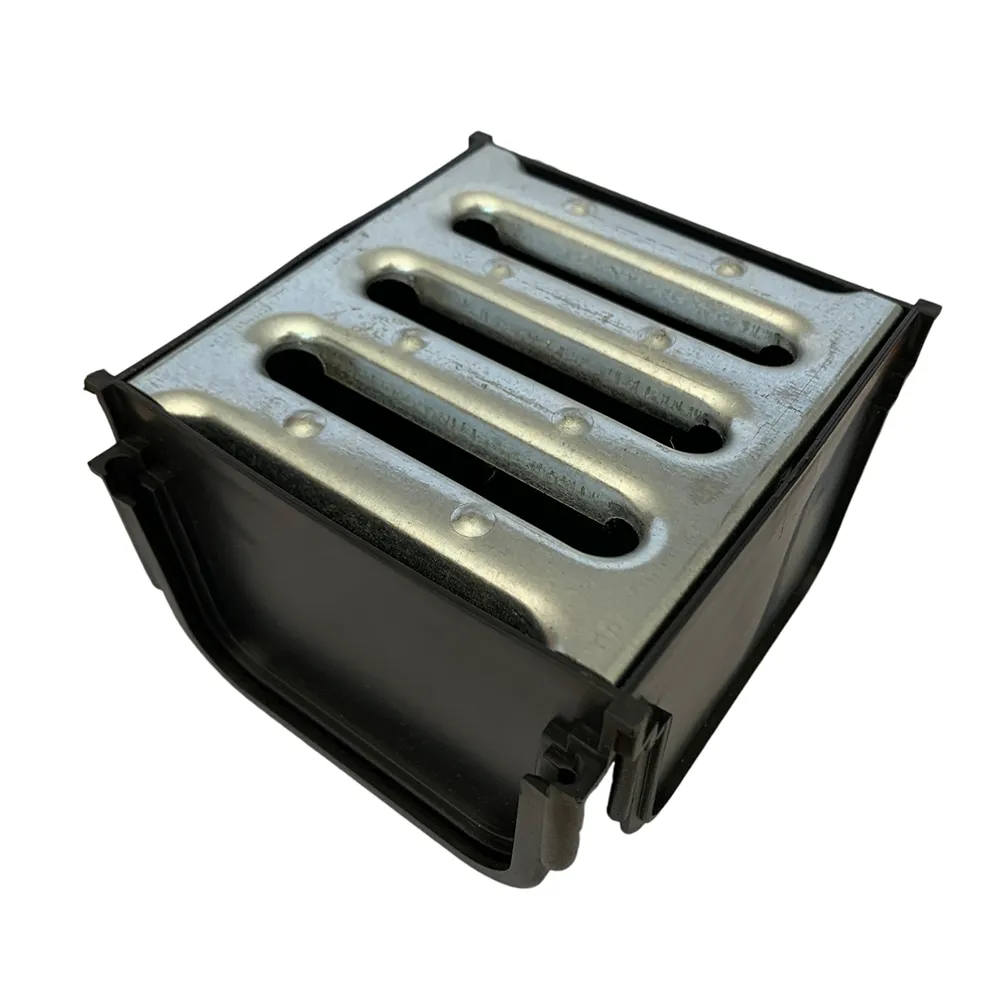 Dek Drain A15 Channel Junction Box Corner Quad with Galvanised Grate