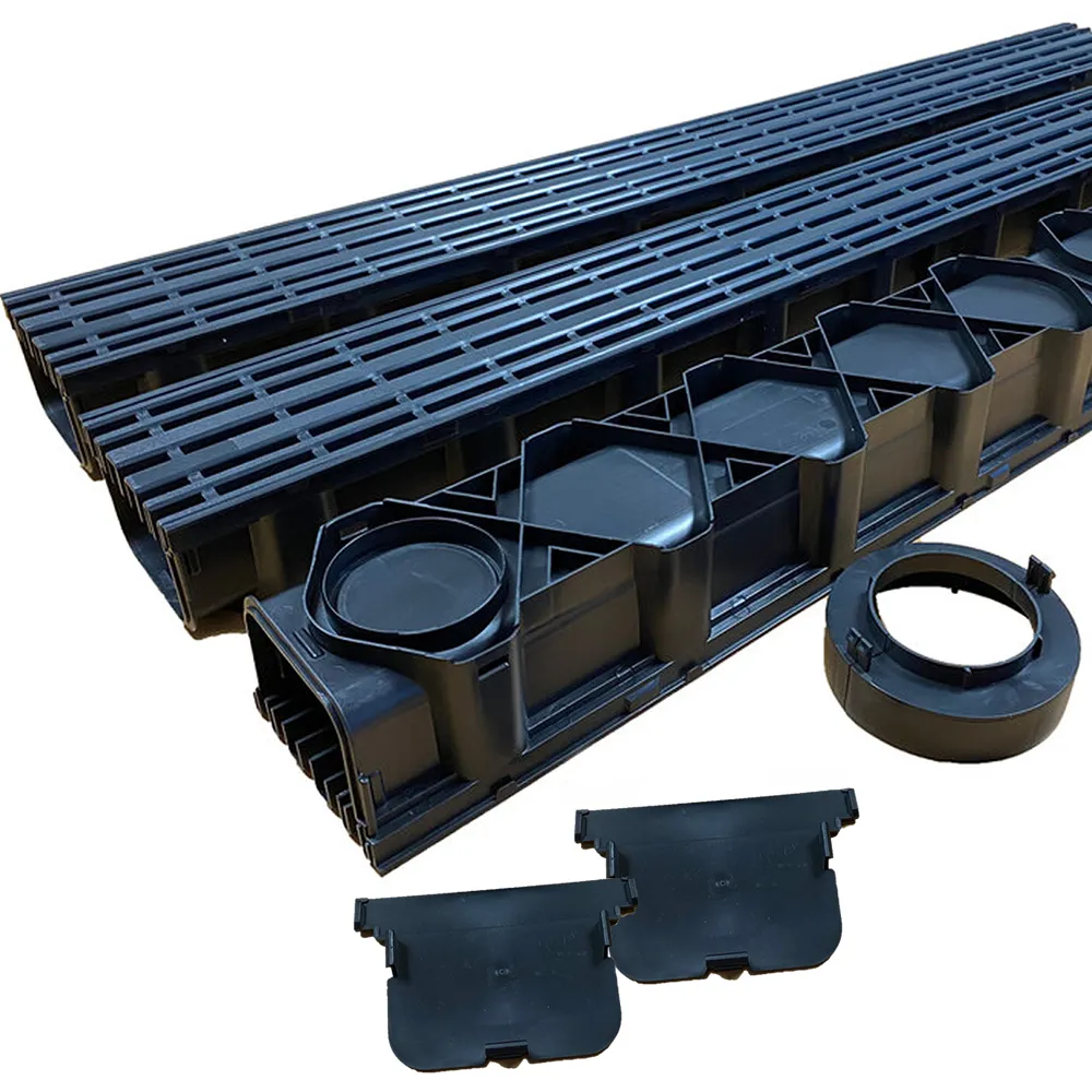 Dek Drain A15 Channel Drainage Garage Pack with Plastic Grates