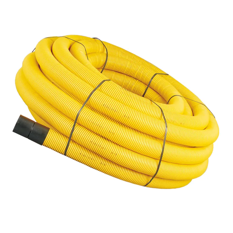 100mm x 50m Perforated Yellow Permeable Single Wall Gas Ducting Coil