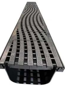 DekDrain Vela A15 Channel Plastic Grate 1m - Linear Bar Wave