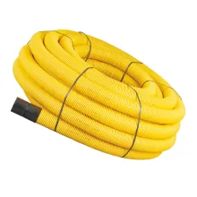 100mm x 50m Perforated Yellow Permeable Single Wall Gas Ducting Coil